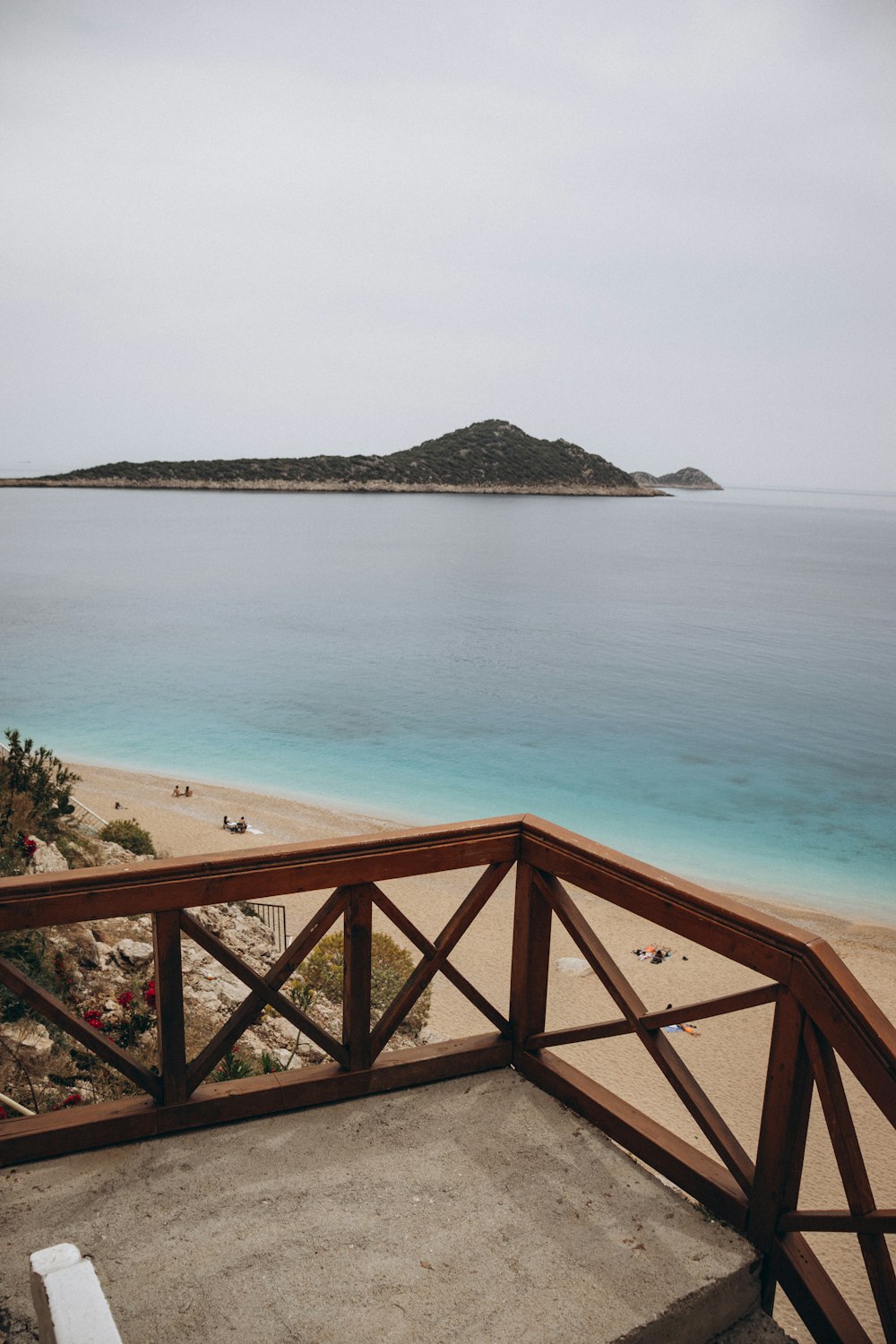 a beach with a body of water