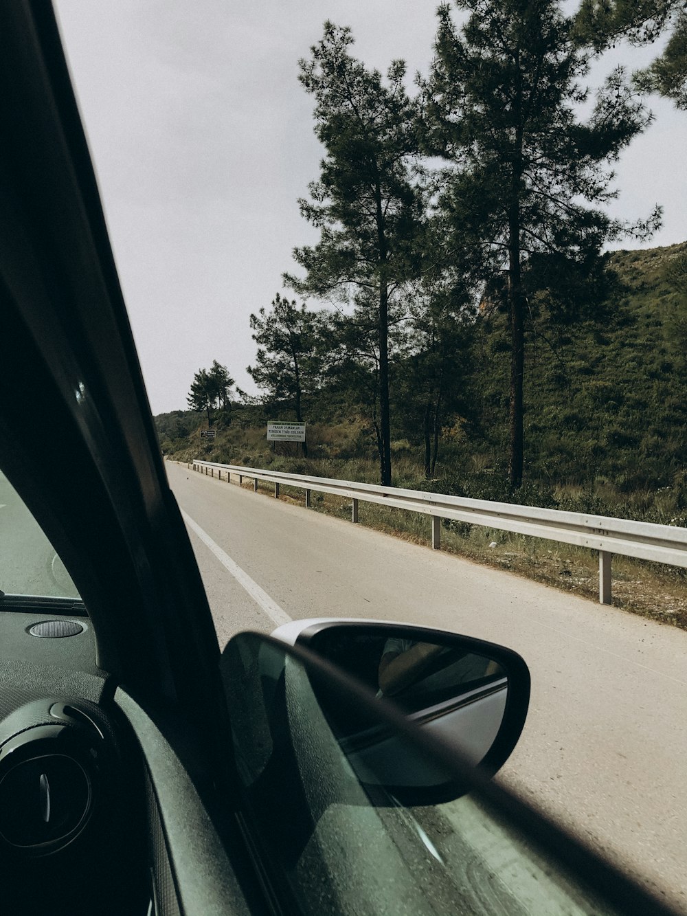 a car driving on a road