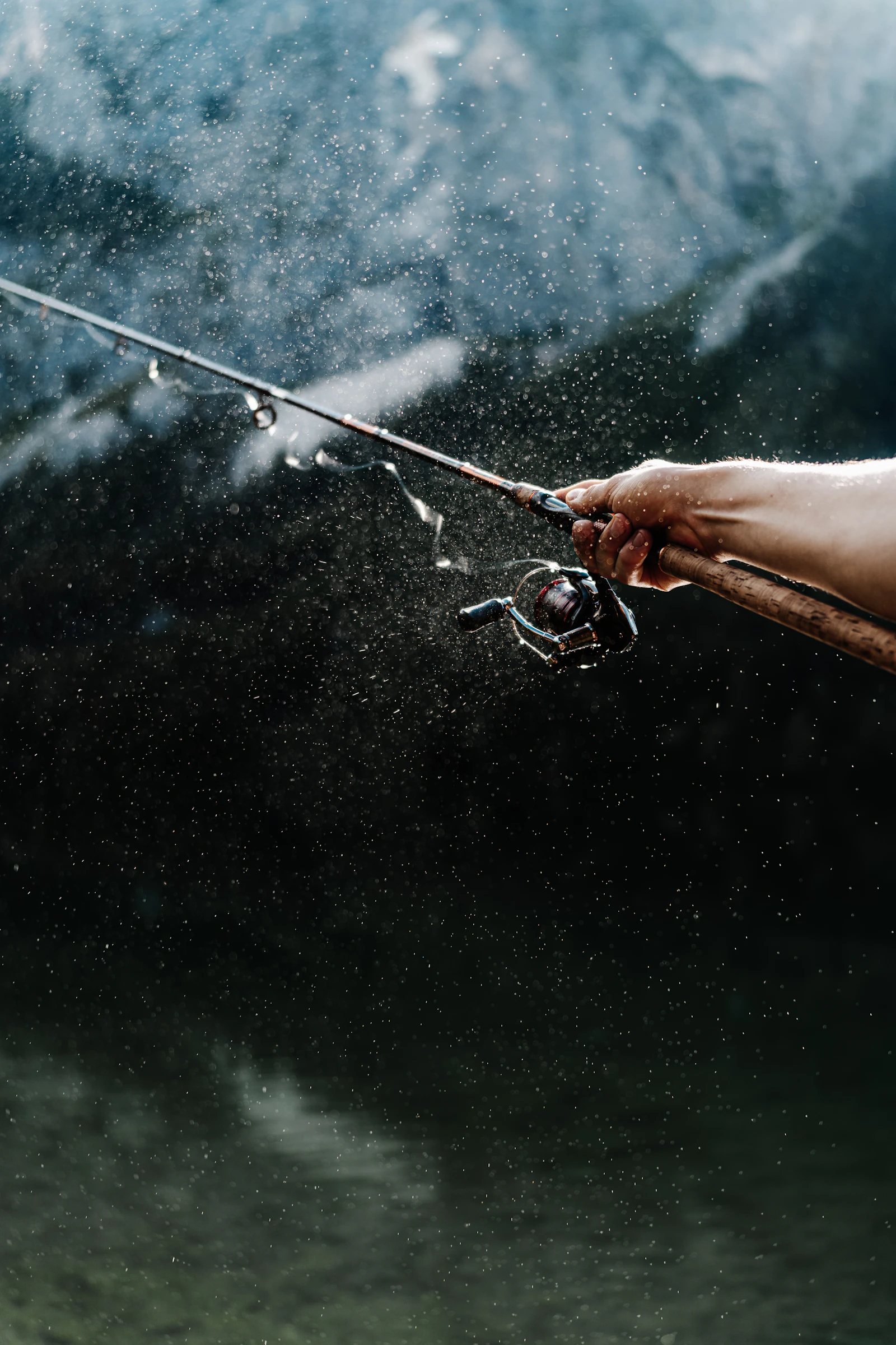 Small rod and reel rigged for a young angler
