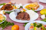 Close-up of a traditional Brazilian lunch plate with rice, beans, and meat.