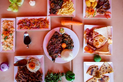 A diverse array of healthy foods on a table.