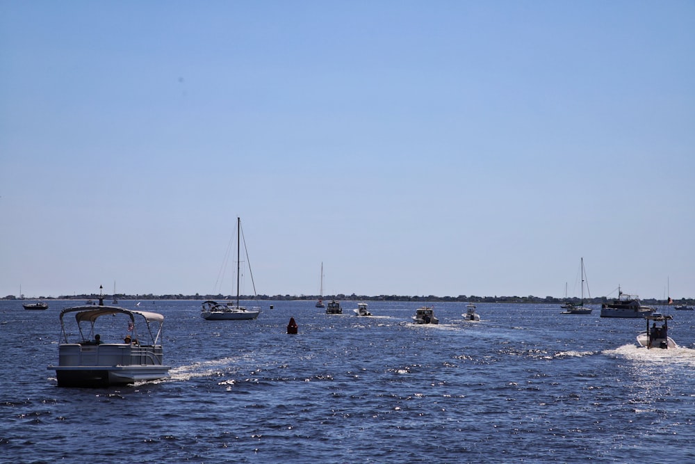 several boats in the water