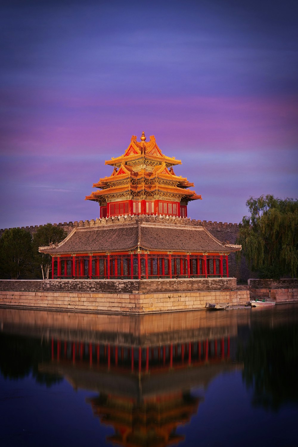 Forbidden City with a red roof