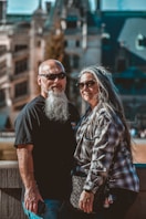 a man and woman posing for a picture
