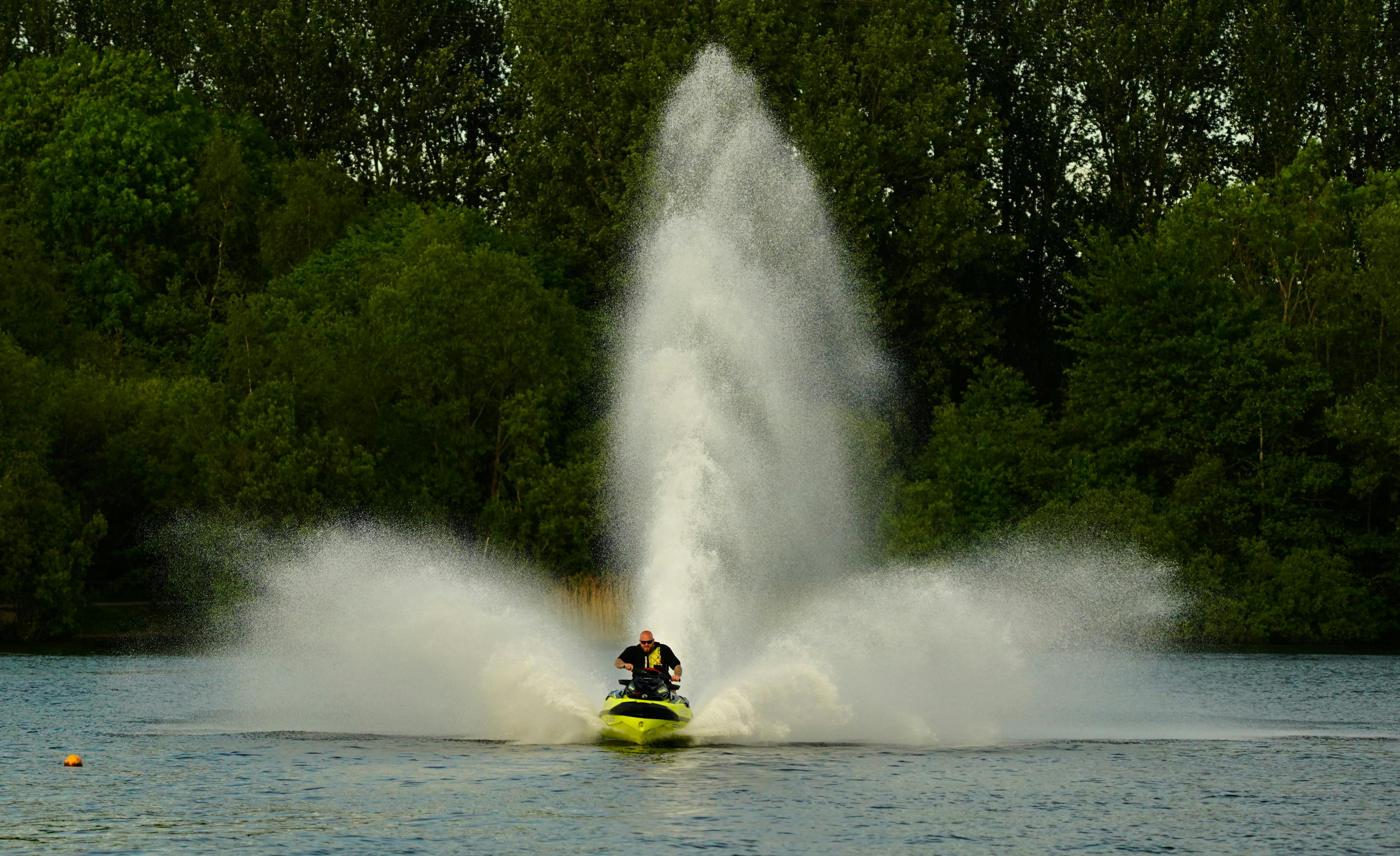 a person riding a jet ski