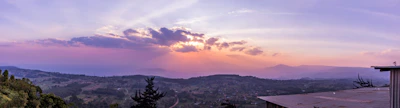 A panoramic view of the southern Brazilian landscape at sunset.