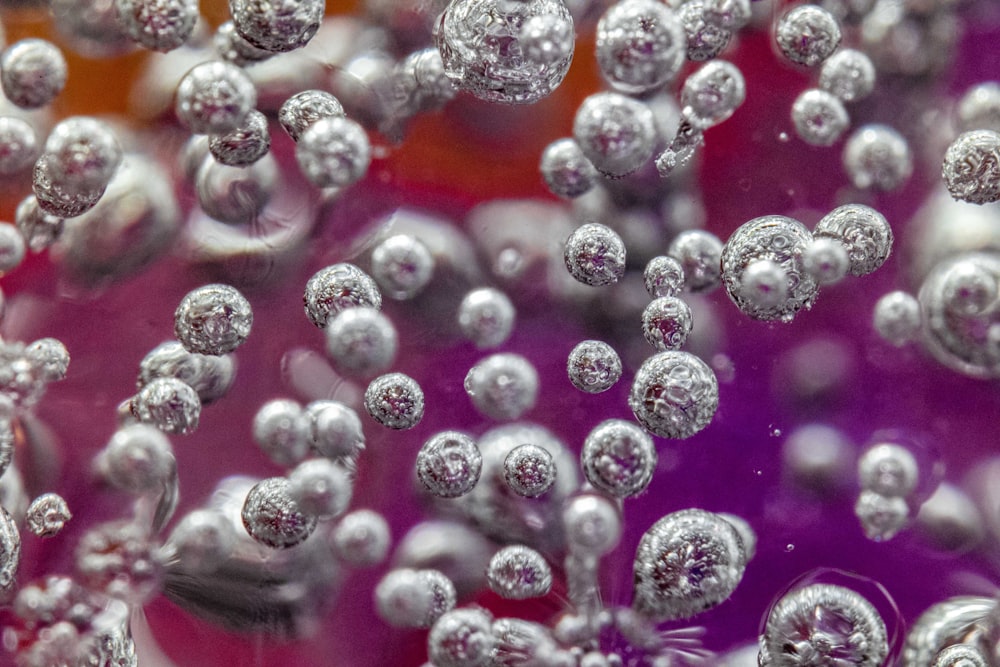 a group of shiny silver balls