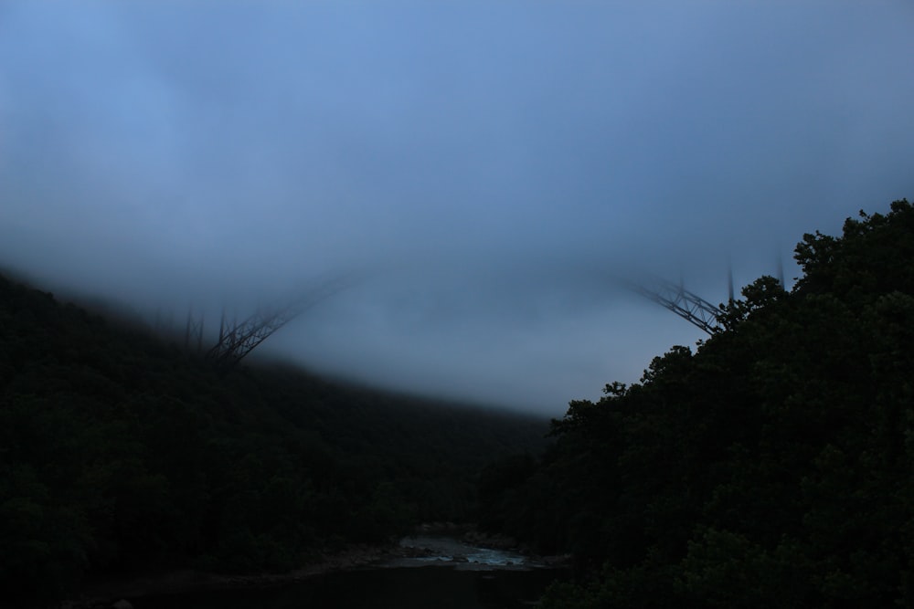 a river with trees on the side