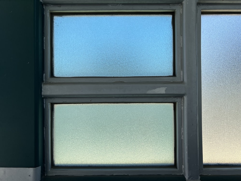 a window with a square frame