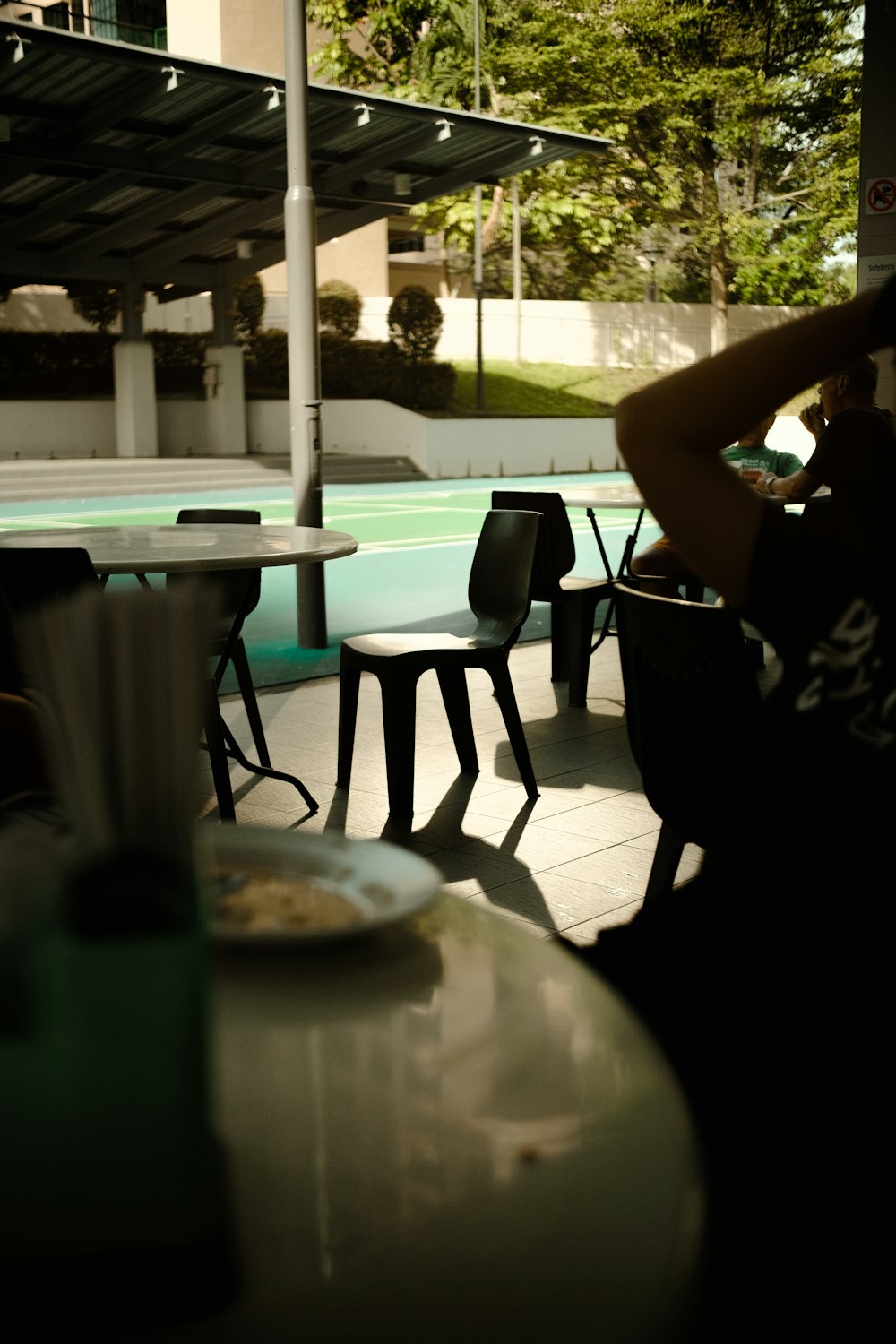 a person sitting at a table