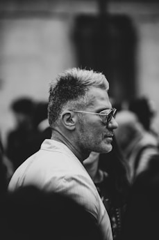 a man wearing glasses