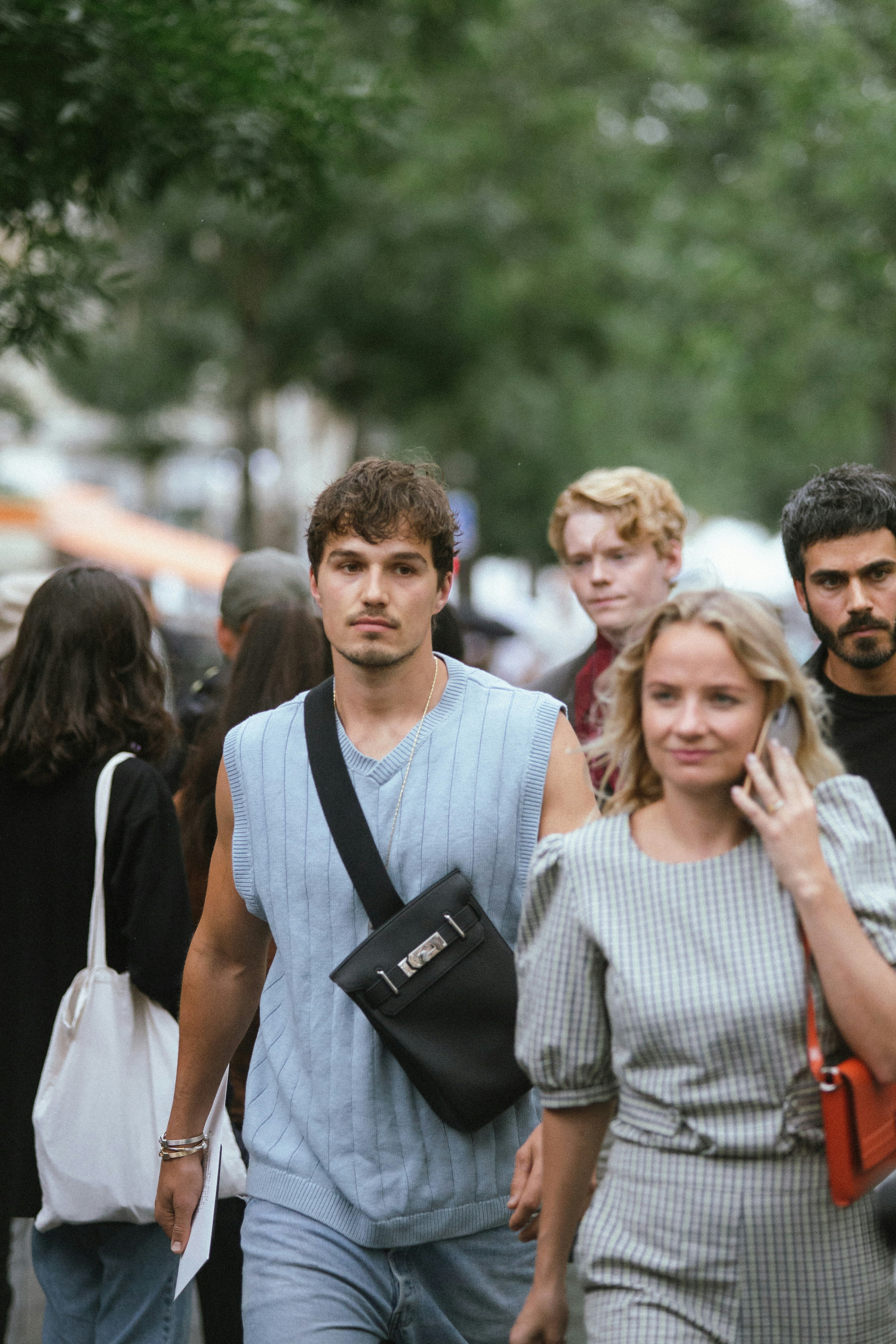 a group of people walking