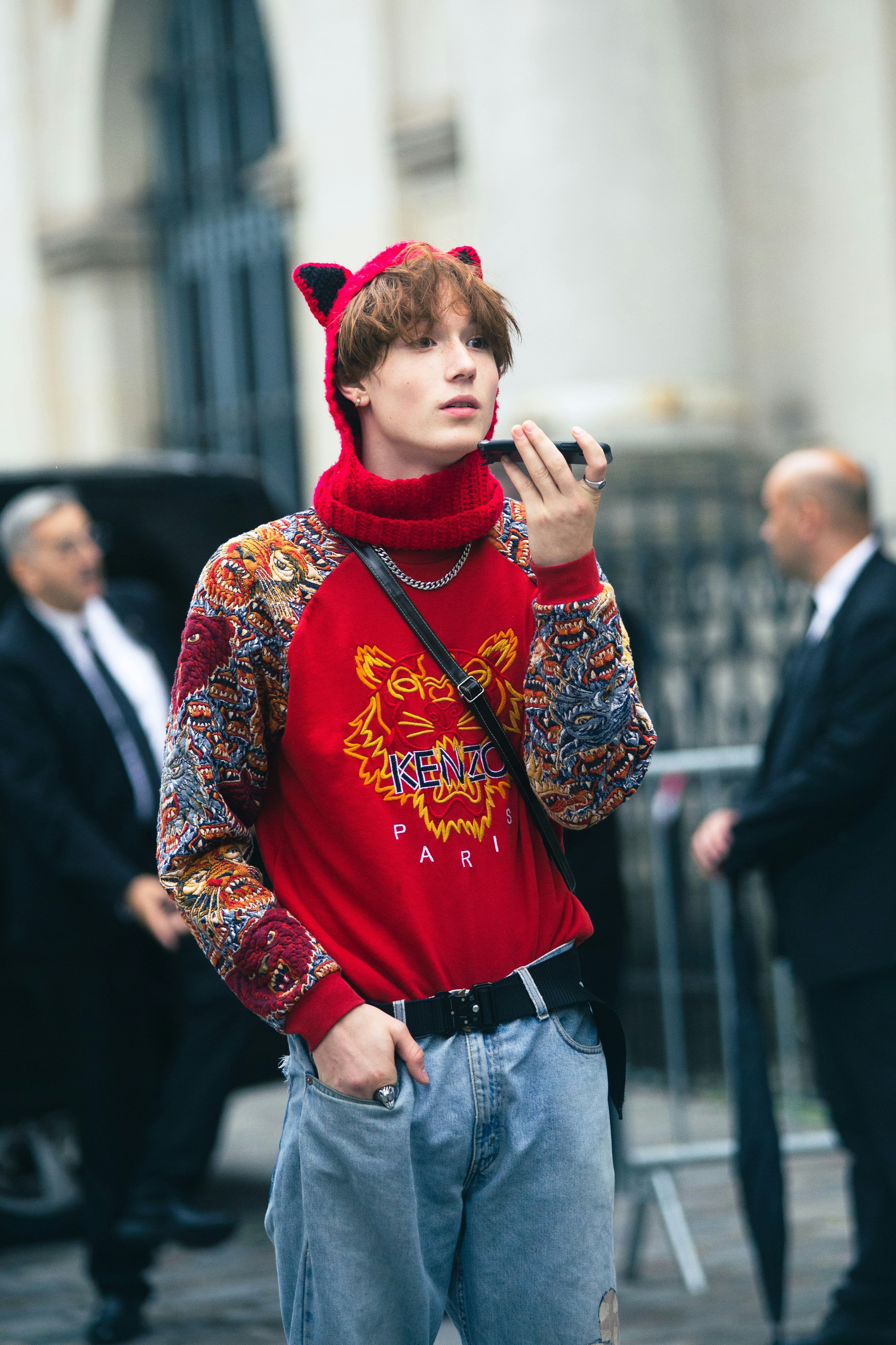 a person in a red bandana