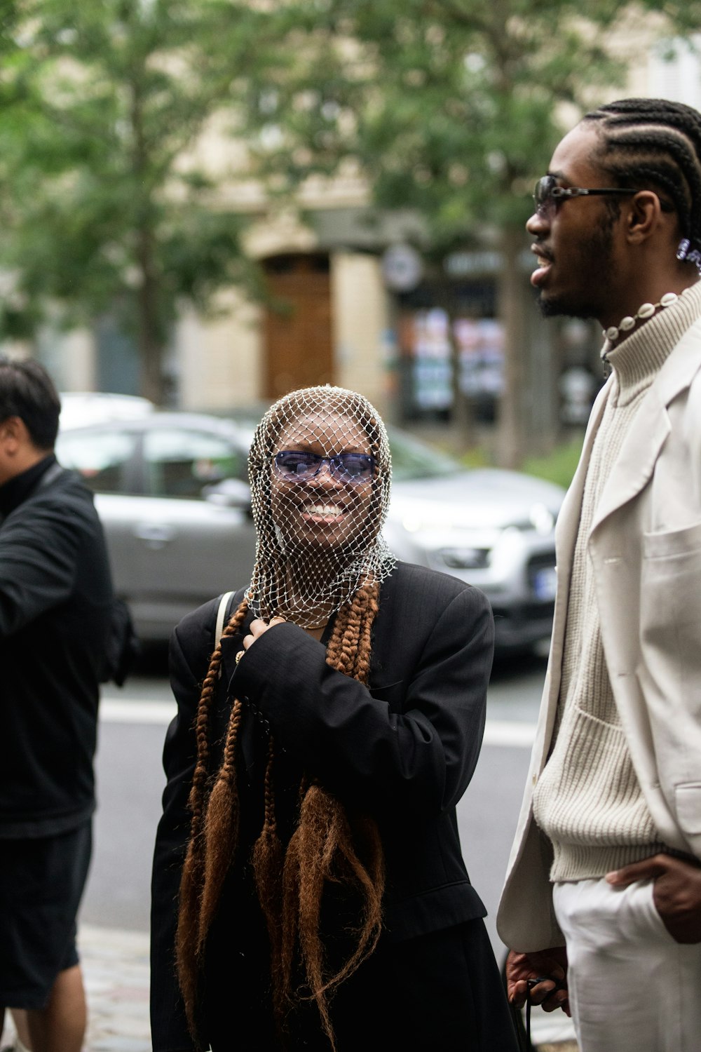 a person wearing a head scarf