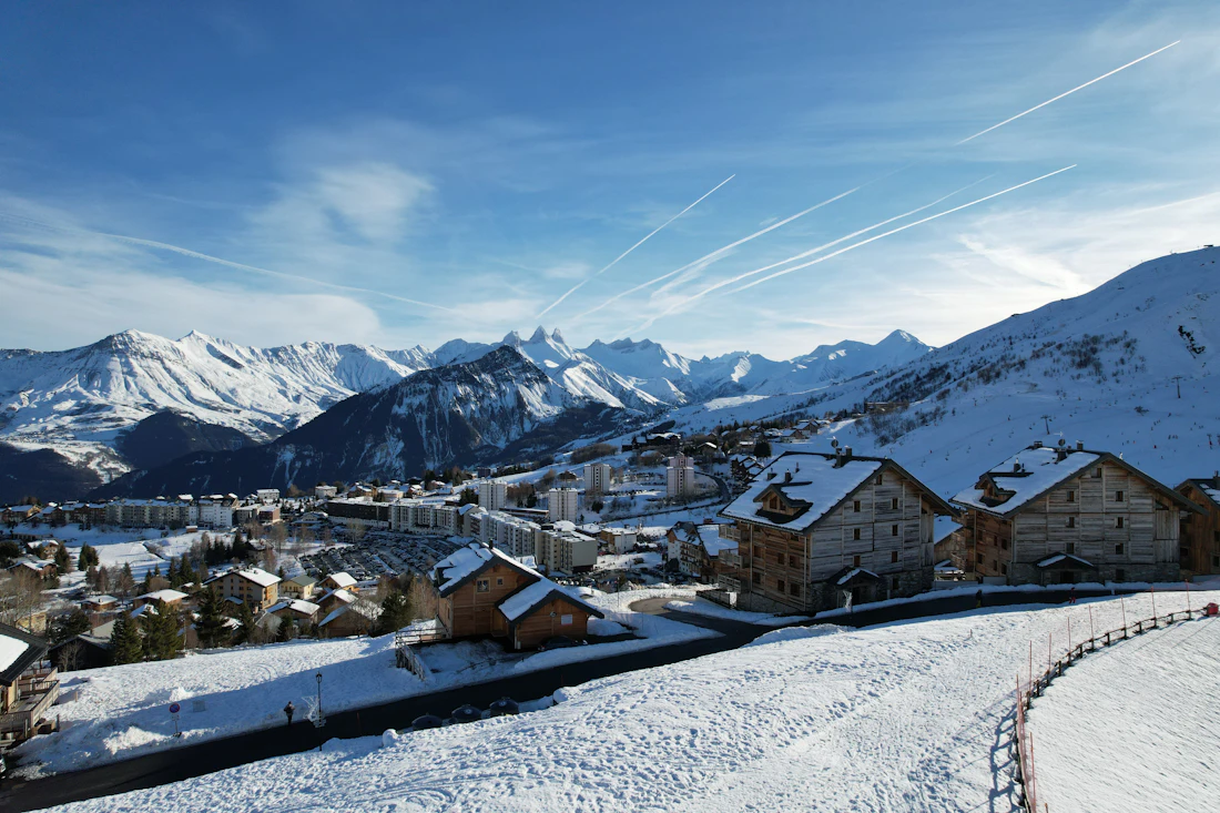 Skipistes en bergen bij La Toussuire