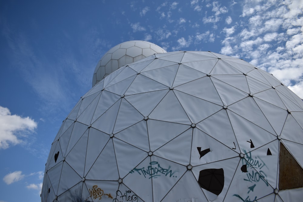 a white dome with a blue sky