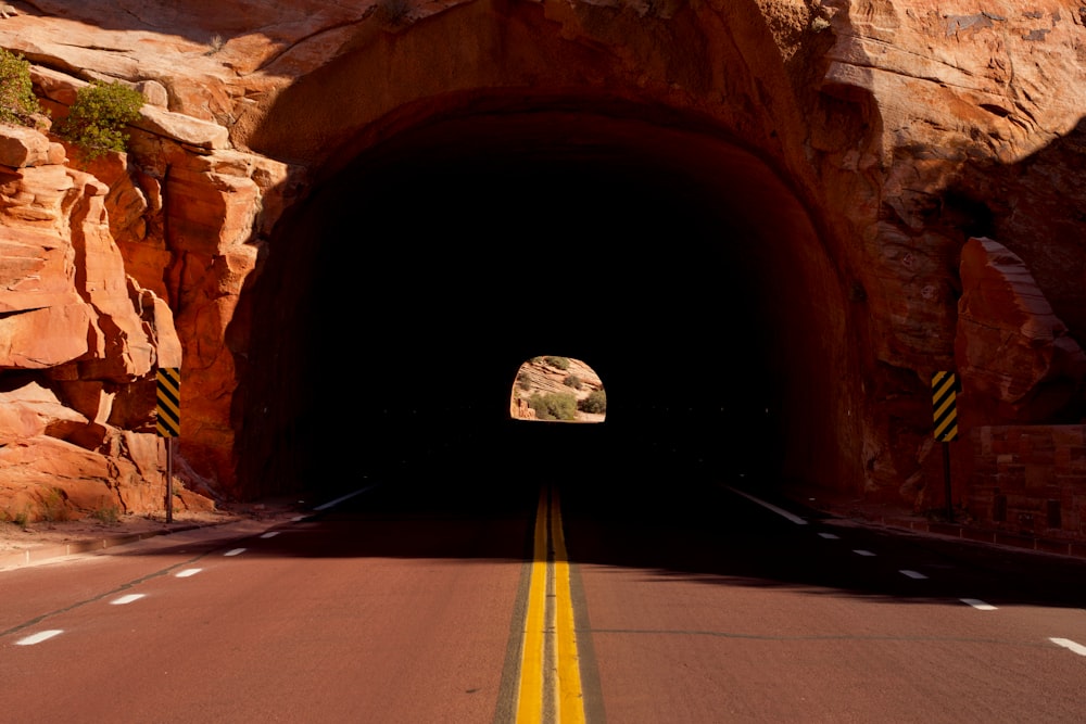 a tunnel with a road