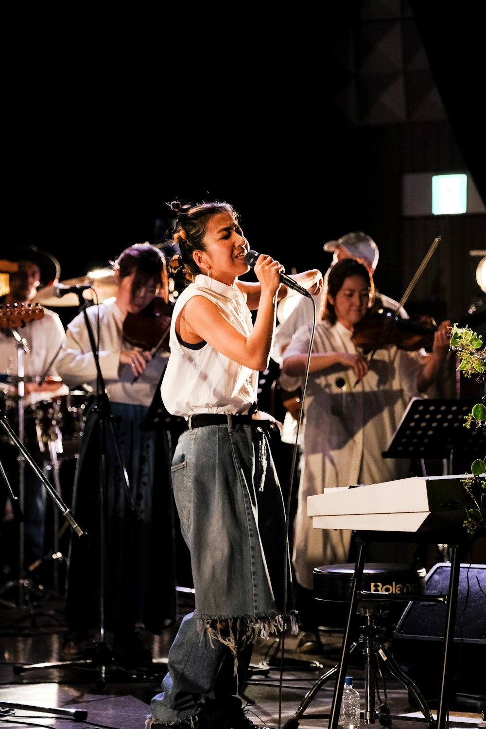 a group of people playing instruments