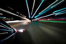 a car driving through a tunnel