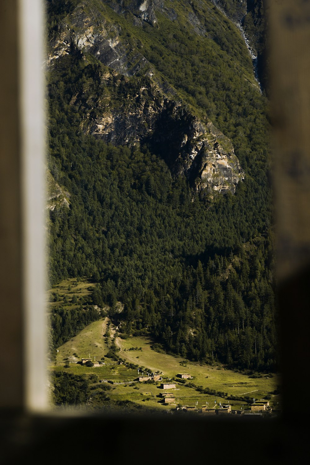 a view of a mountain and a valley