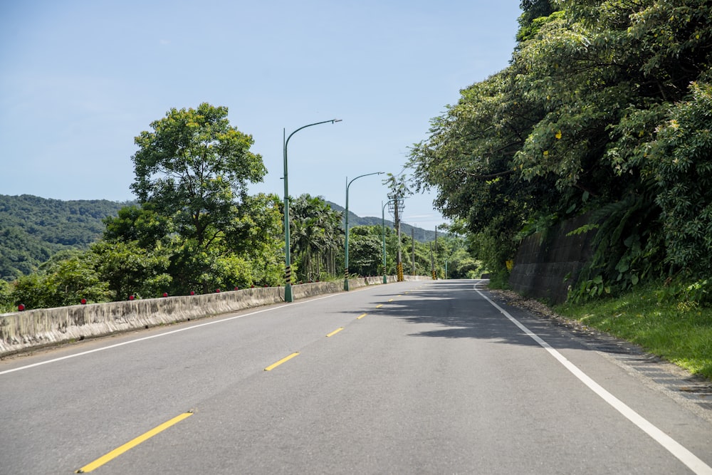 a road with trees on the side