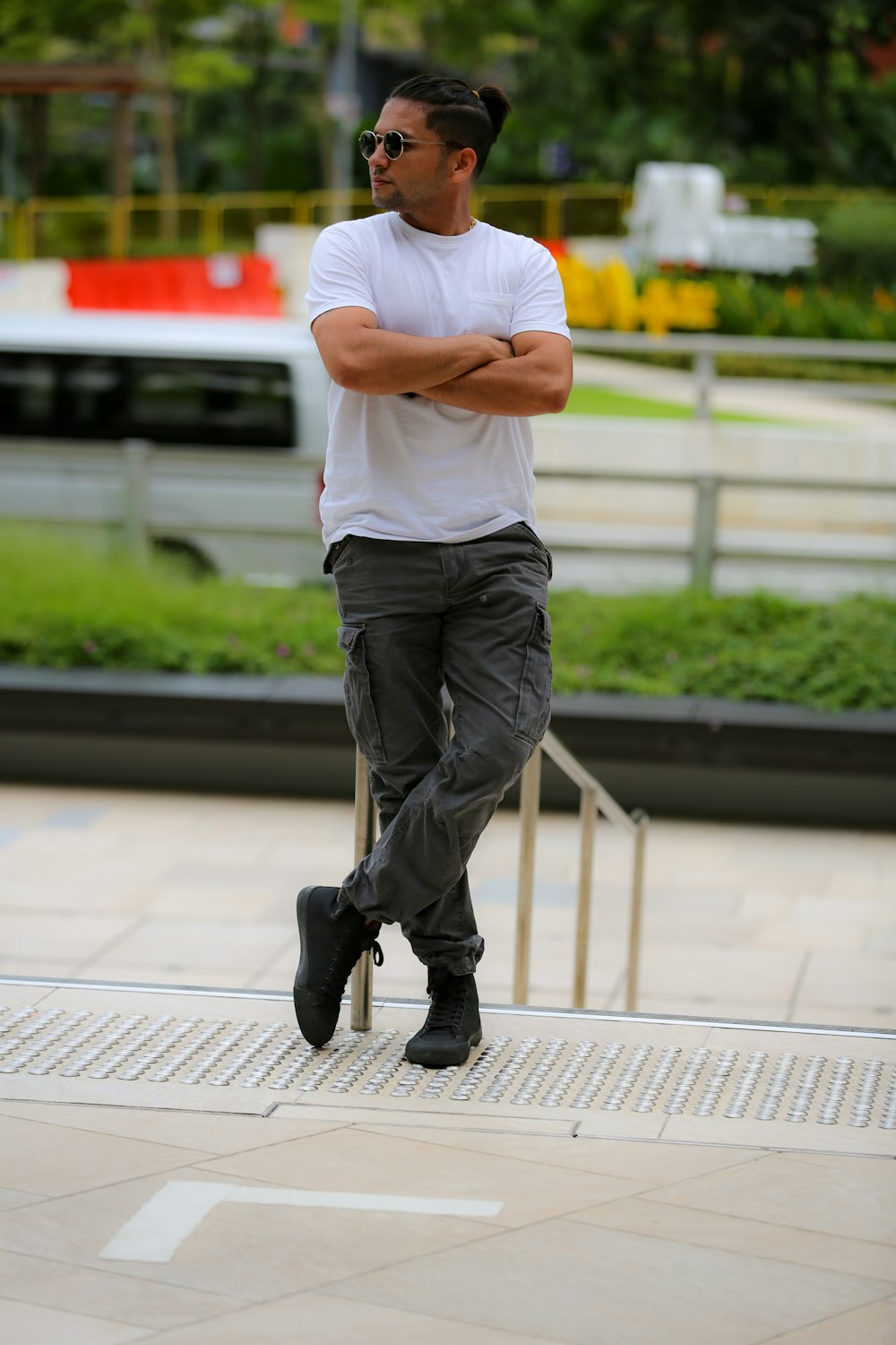 a man standing on a platform