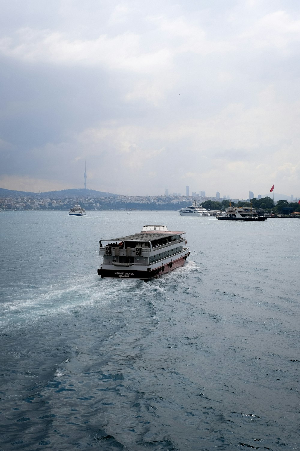 a boat sailing on the water