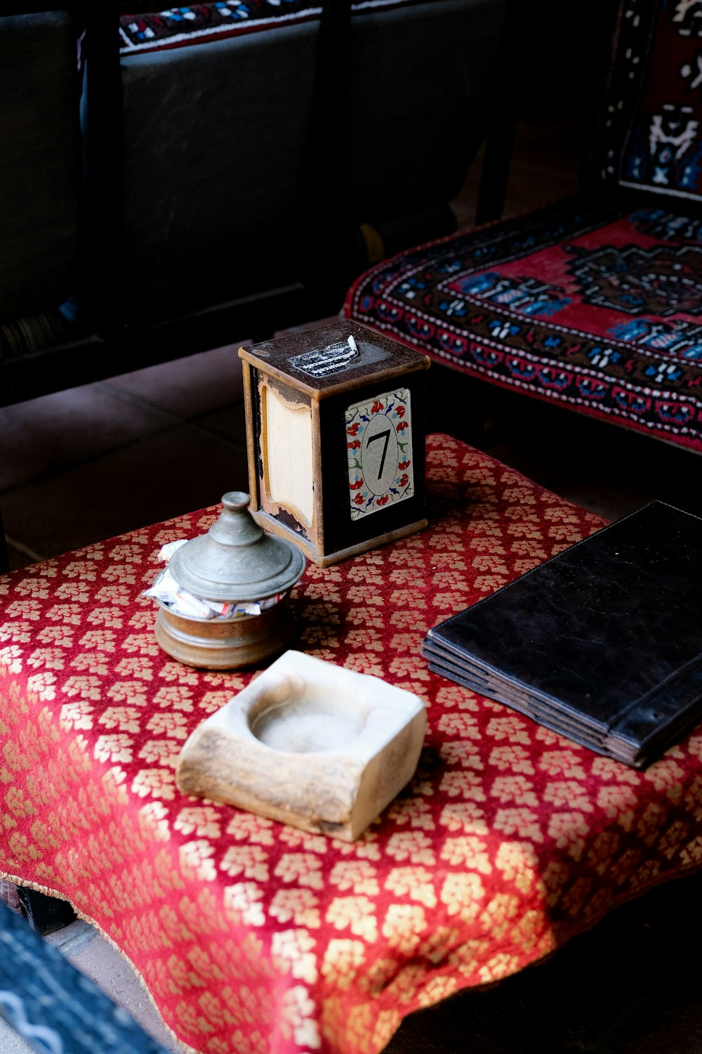 a small wooden box on a table