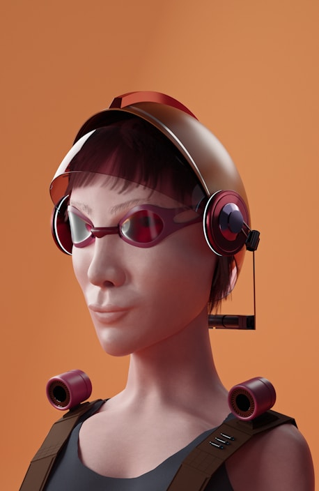 a woman wearing a headset