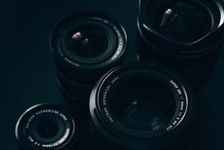 a close up of a camera lens