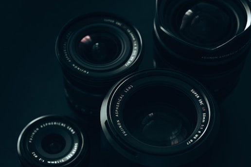 a close up of a camera lens