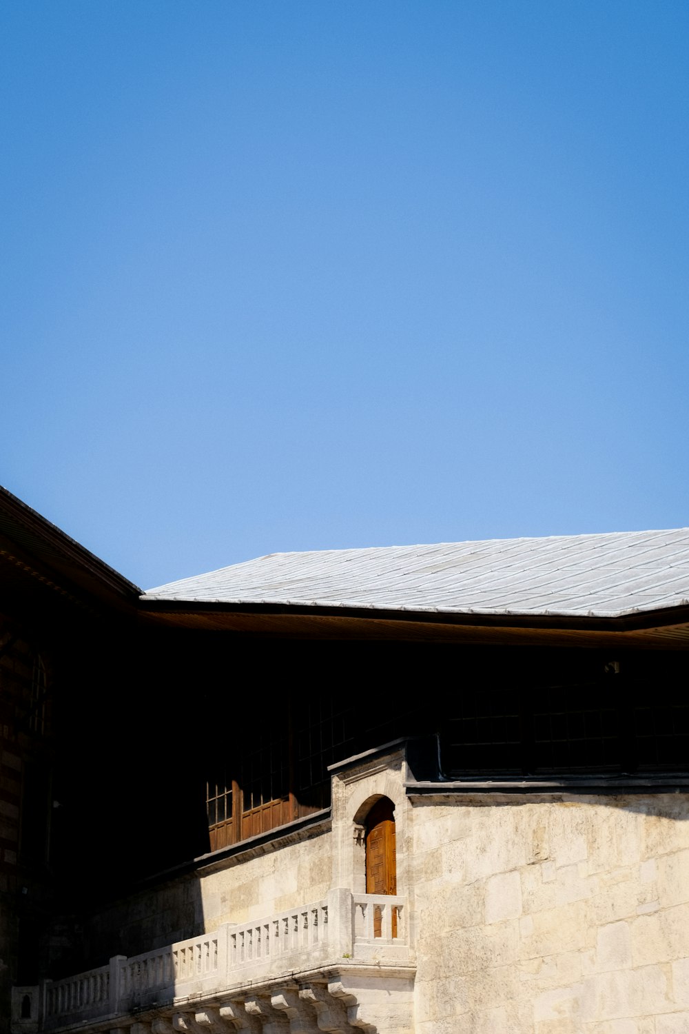 a building with a roof