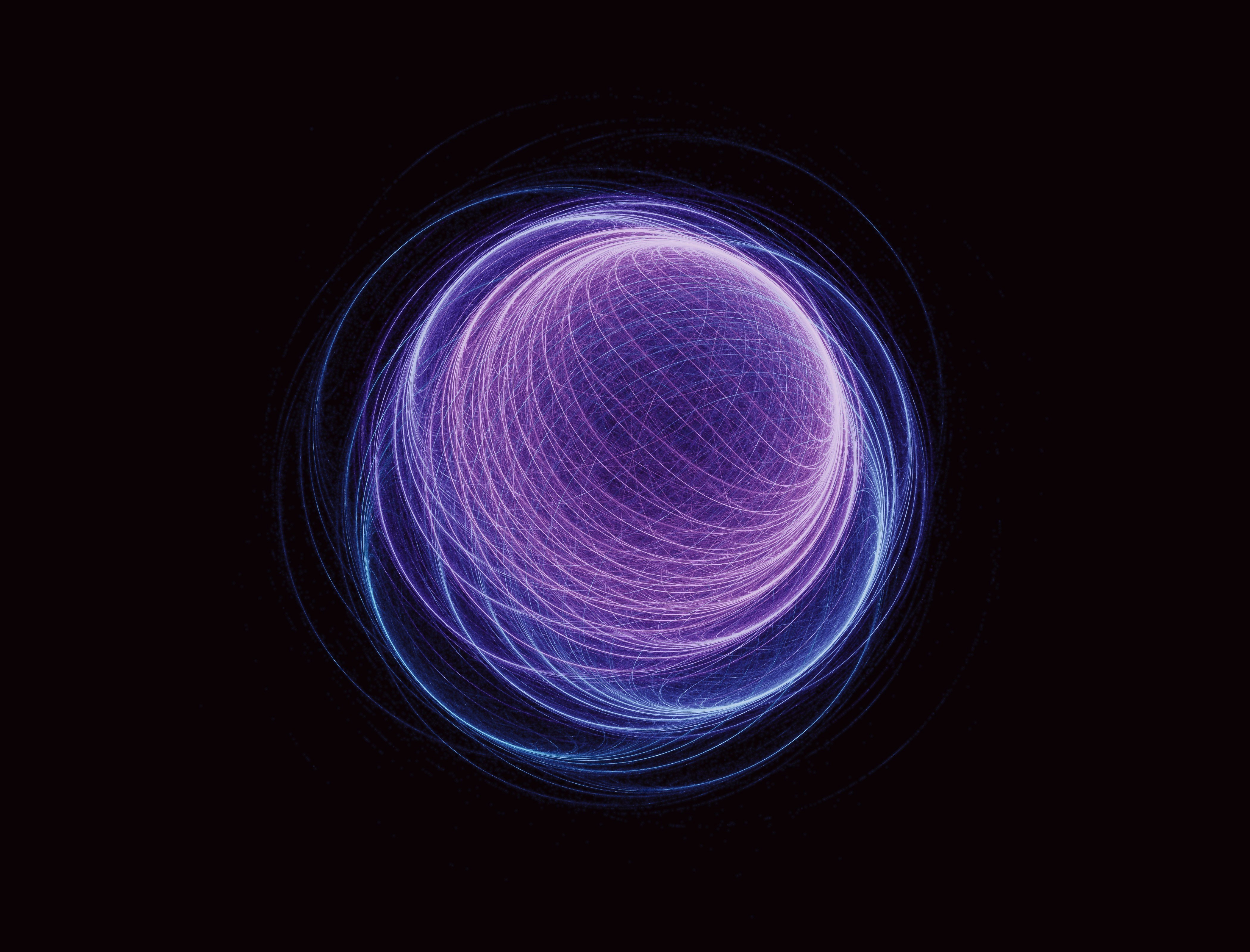 a blue circle with a black background