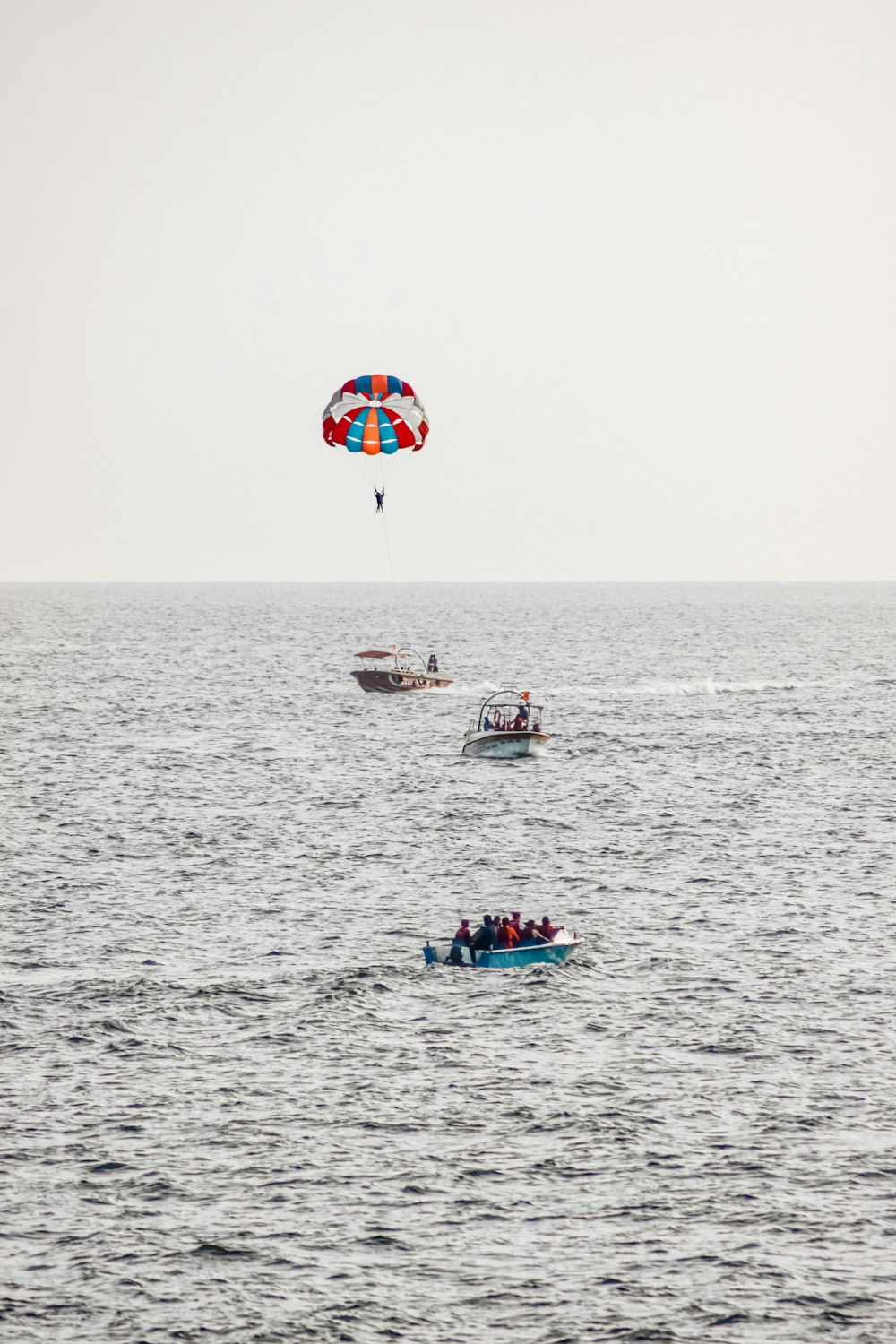 a person parasailing on a boat