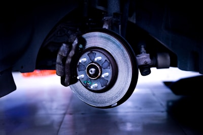 a close up of a car tire