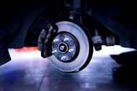Brake pad fitment angle — caliper and drilled rotor on hub