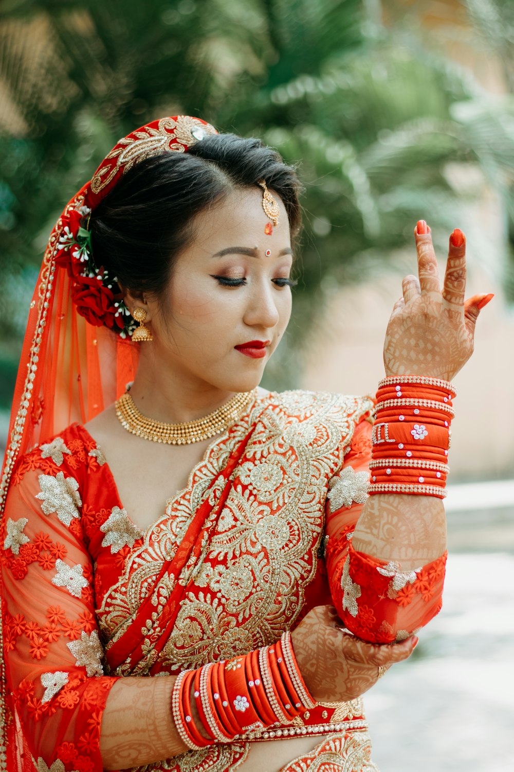 a woman in traditional indian attire