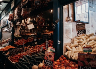 a market with fruits