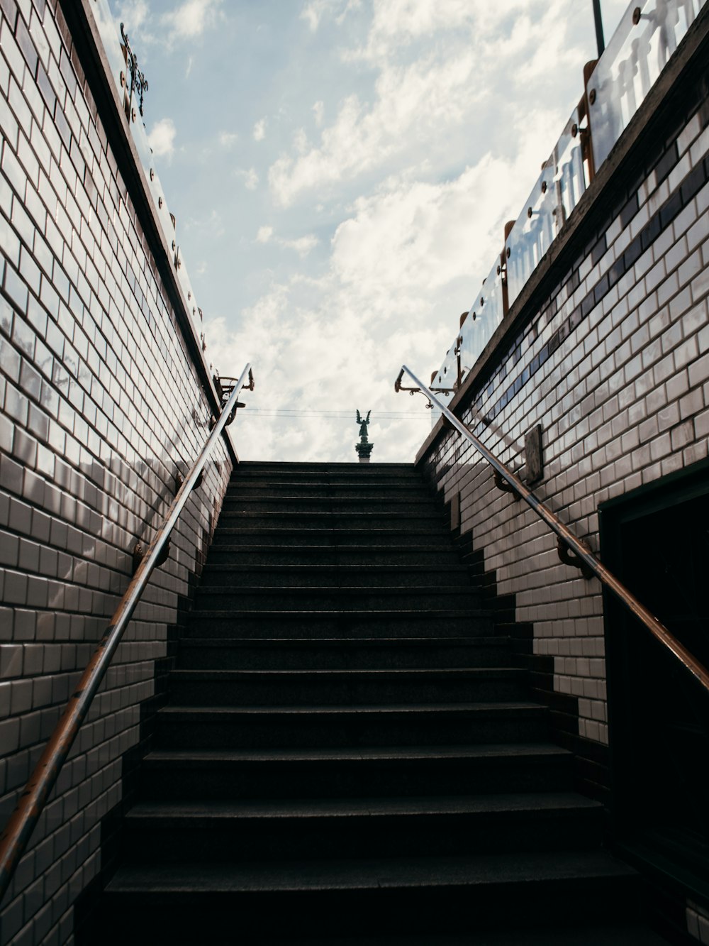 a set of stairs leading up to a building