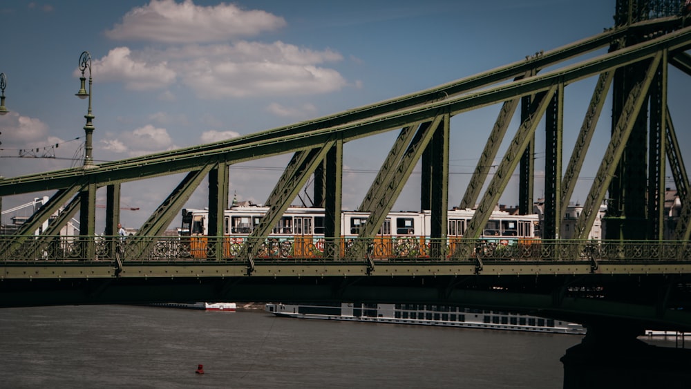 a train on a bridge