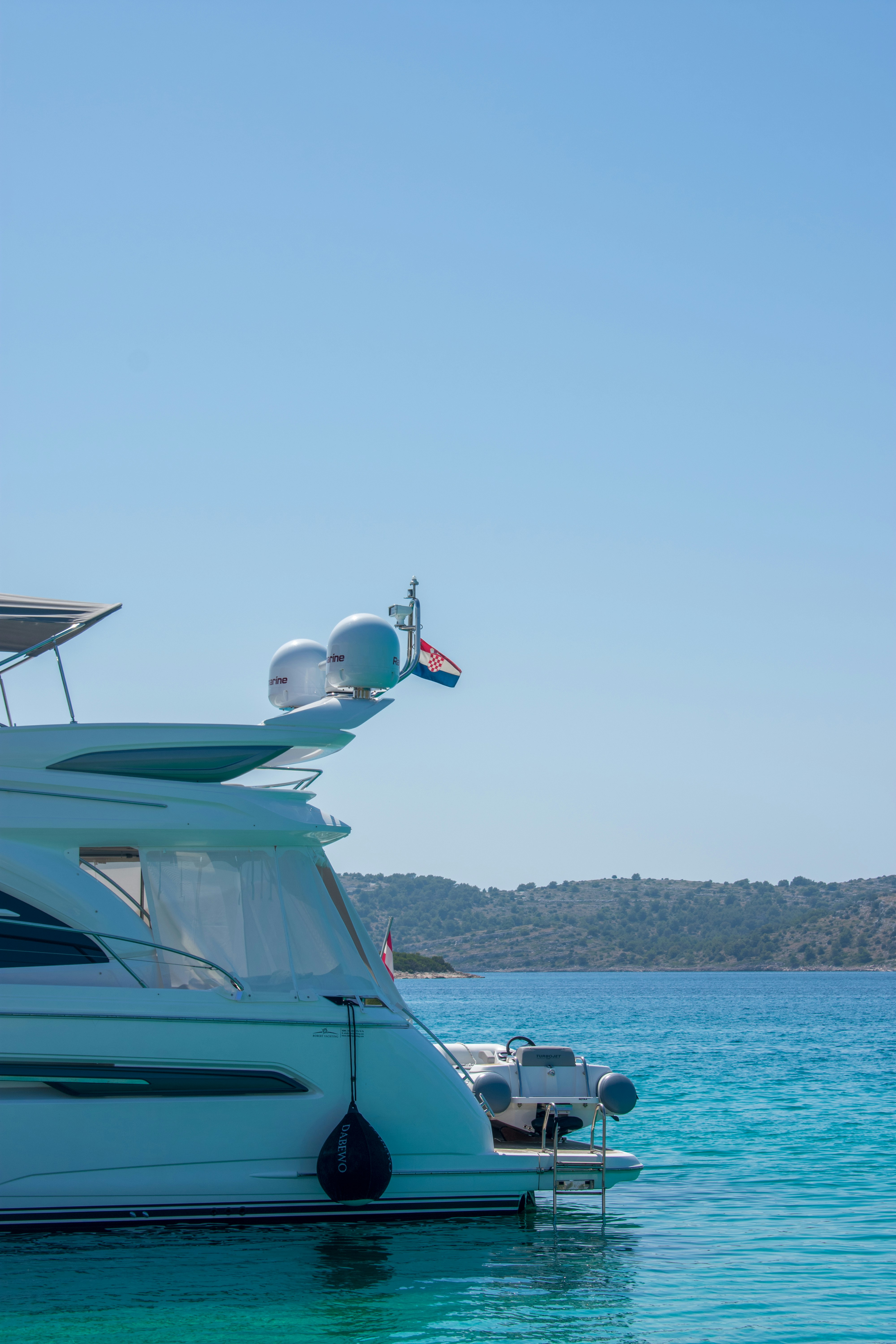 Grand superyacht Adriatic Star anchored in crystal clear Croatian waters