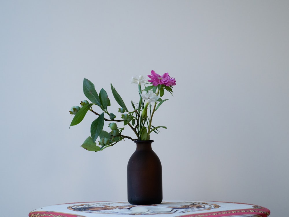 a vase with flowers