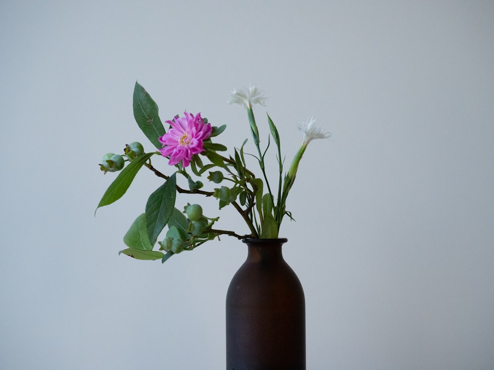 a vase with flowers