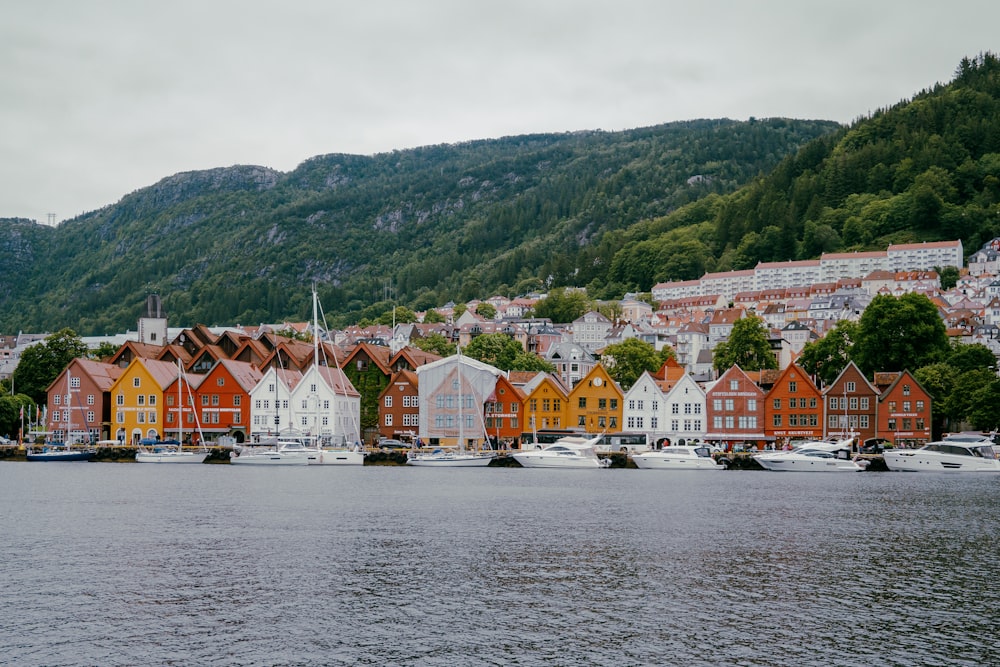 a group of buildings next to a body of water