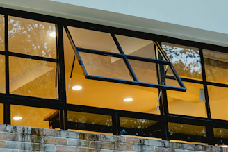 a building with glass windows