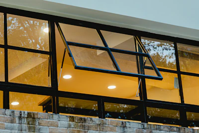 a building with glass windows