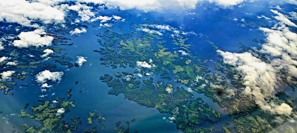 aerial view of a large island