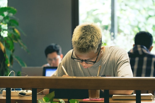 a person wearing glasses