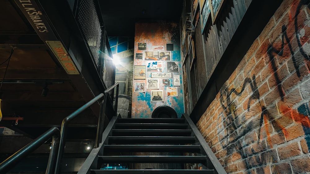 a staircase in a building