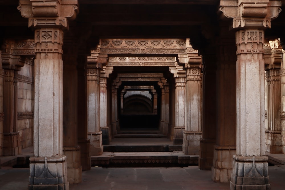 a large stone doorway with pillars